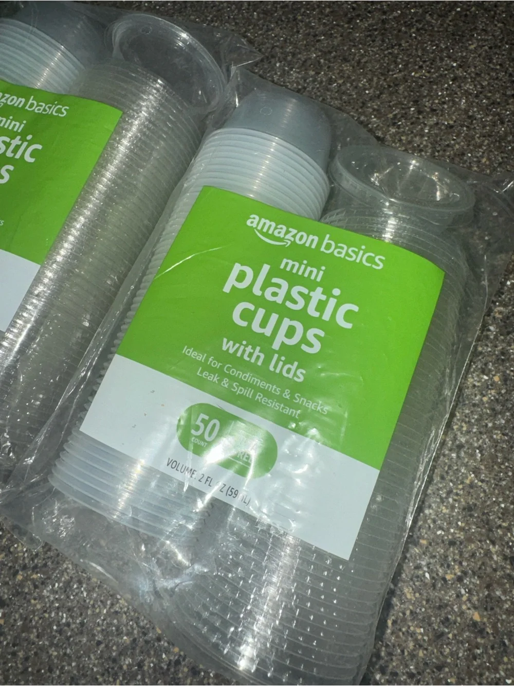 2 Pack Disposable Plastic To-Go Cups And Lids, Mini, 2oz, 50 Count Per Pack, bpa